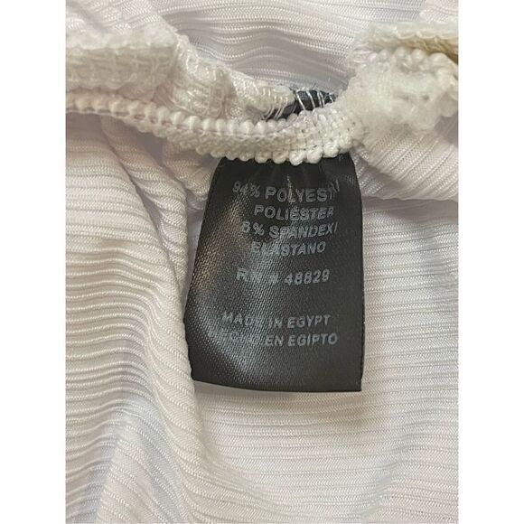 Rouge women’s 4X white ribbed cinched sides blouse - Picture 5 of 6